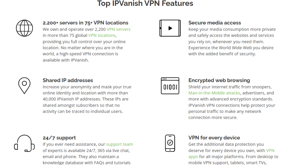 IPvanish VPN Key Features