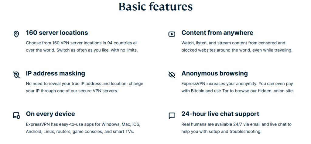 ExpressVPN Features